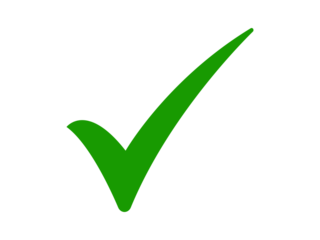 Flat Green Tick Icon PNG Isolated on Transparent Background