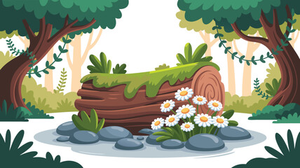 jungle garden in the garden vector illustration