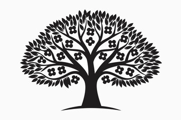 Tree silhouette with clear levels, symbolizing career path and advancement
