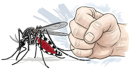 Killing aedes mosquito with bare hand