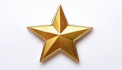 Obraz premium Isolated Gold Star Sticker On A White Background