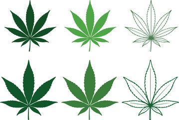 Marijuana leaf silhouette vector icon. Cannabis and hemp leaf symbol illustration.eps