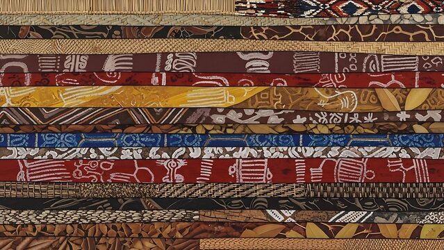 Vibrant traditional textile pattern - Powered by Adobe