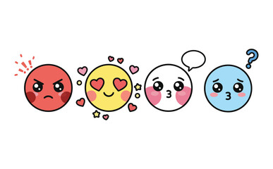 Expressive Emoji Vector Icons for Social Media Communication