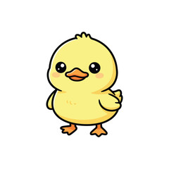 Fototapeta premium Cute Baby Duckling Cartoon Vector Illustration