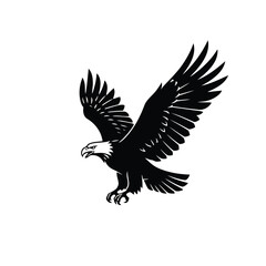 Obraz premium Majestic Eagle in Flight Silhouette Vector Illustration