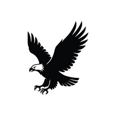 Fototapeta premium Majestic Eagle in Flight Silhouette Vector Illustration