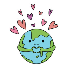 Naklejka premium Earth day , love our planet, save the planet concept.