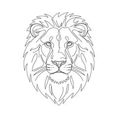 Obraz premium Single Line Lion Drawing Minimal Continuous Line Art Vector