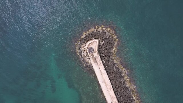  View of Chania with the amazing lighthouse, mosque, venetian shipyards, Crete, Greece.Waves crashing on lighthouse, Beautiful Greece and best scenic places - panorama