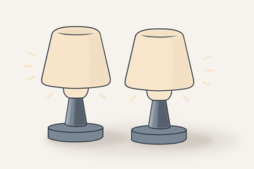 Obraz premium A minimalist illustration of two light sources as a symbol of support, equality, and shared presence. A modern take on love without romantic clichés.