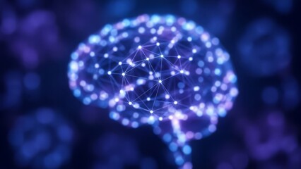 Futuristic digital brain with glowing connections symbolizing AI and innovation