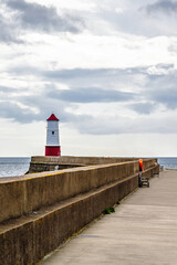 Fototapeta premium Berwick Pier and Lighthouse, Berwick-upon-Tweed, England