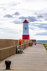 Fototapeta premium Berwick Pier and Lighthouse, Berwick-upon-Tweed, England