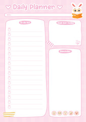 Cute Bunny Daily Planner Page