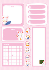 Cute Bunny Memo Checklist Notes and Label