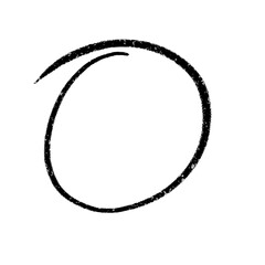 Doodle black circle brush stroke marker highlighter isolated on transparent background