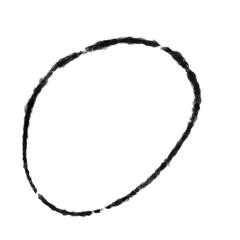 Doodle black circle brush stroke marker highlighter isolated on transparent background