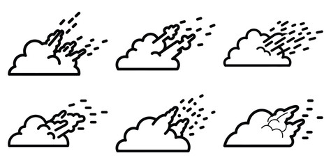 A collection of modern and minimal color powder drifting outline icon set. Holiday outline icons © Bhabas