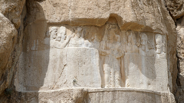 Sasanian Rock Reliefs at Naqsh-e Rostam, Shiraz Iran. Ardashir I, Shapur I, Bahram II, Narseh, Shapur II, Shapur III, Hormizd II.