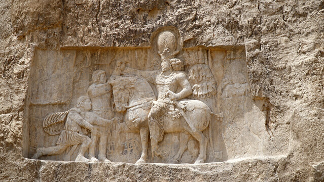 Sasanian Rock Reliefs at Naqsh-e Rostam, Shiraz Iran. Ardashir I, Shapur I, Bahram II, Narseh, Shapur II, Shapur III, Hormizd II.