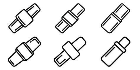 A collection of modern and minimal holi festive wristband outline icon set. Holiday outline icons