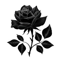 black rose on white