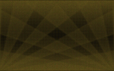 Abstract golden dots on black background. Ideal halftone pattern for digital design, modern graphics, or technology related projects. Vector illustration, high detail.