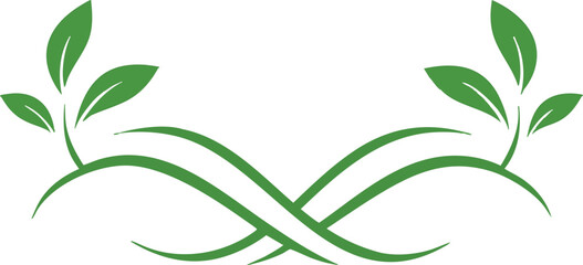 Green plant sprout and leaves flourish elegant natural design element for organic branding and eco-friendly concepts isolated on white