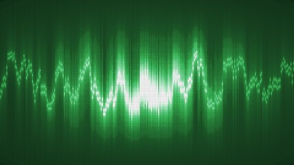 Abstract green energy equalizer from particles and dots abstract background