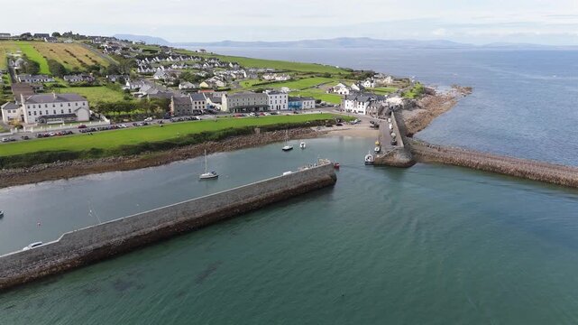 Aerial view of Mullaghmore harbour in County. Sligo, Ireland