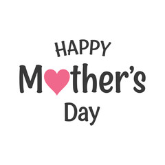 Happy Mother s Day pink heart graphic, elegant greeting card, social media design