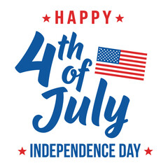 Happy 4th of July Independence Day USA Flag Patriotic Graphic Illustration Stars