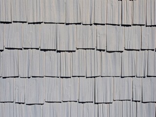 Exterior wall of cedar shakes