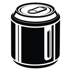 Black and White Insulated Can Cooler Vector Graphic for Beverage Branding and Mockup Design