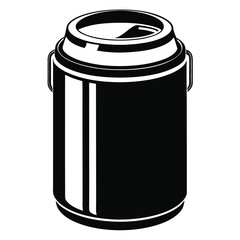 Vector Art of a Thermal Insulated Can Cooler Sleeve for Cold Beverages, Black and White Silhouette
