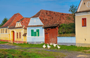 ein typisches altes s&auml;chsisches Dorf in Siebenb&uuml;rgen, Rum&auml;nien -  a typical old Saxonian village in Transylvania
