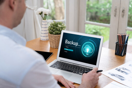 Backup Storage Data Internet Technology Business concept. Database storage cloud technology file data transfer sharing, cyber, big data information, internet banking application download upload brisk - Powered by Adobe