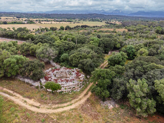 Binifat Talayot, circular Talayot ​​on the Sencelles Costitx Archaeological Route, Mallorca, Balearic Islands, Spain
