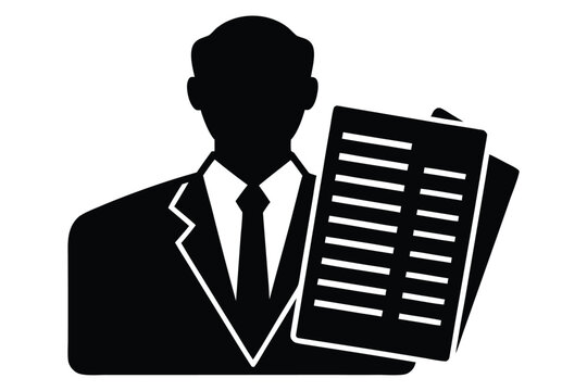 general ledger vector icon silhouette