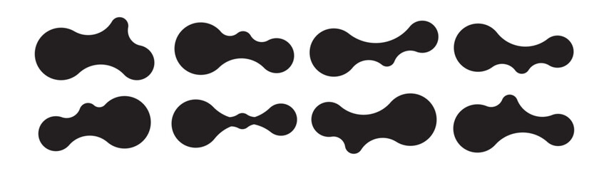 Set of abstract metaball shapes