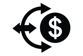 Fototapeta premium currency converter vector icon silhouette