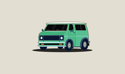 Classic van car vector