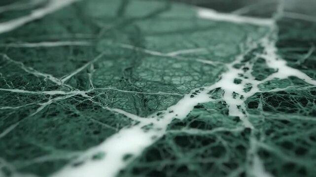 Close up of green marble texture with white veins abstract background.