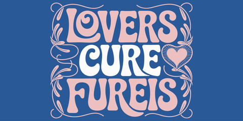 Retro lovers cure fureis vector design with heart graphic element for valentine's day greeting cards and romantic invitations vintage style illustration for love themed events and creative projects on