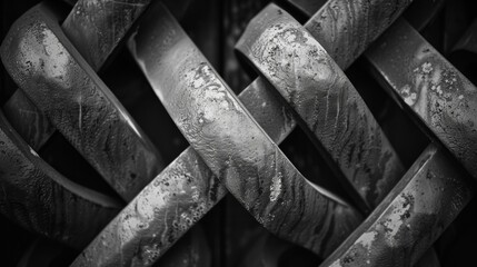 The intertwining patterns of the metalwork seemed to tell a story of its own. Black and white art