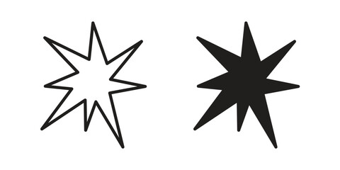 Explosion icons for design. Easily editable stroke. Modern flat design. © Dingdong