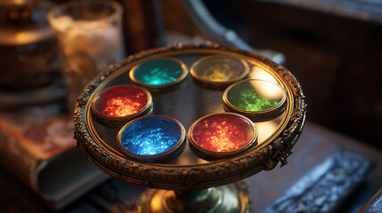 A mirror reflecting alternate futures, each one glowing with possibilities. (1)