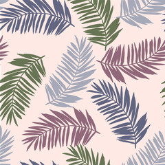 Floral seamless pattern with leaves. Vector illustration.