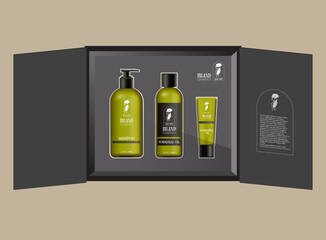 Elegant Dark Cosmetic Box & Bottle Template